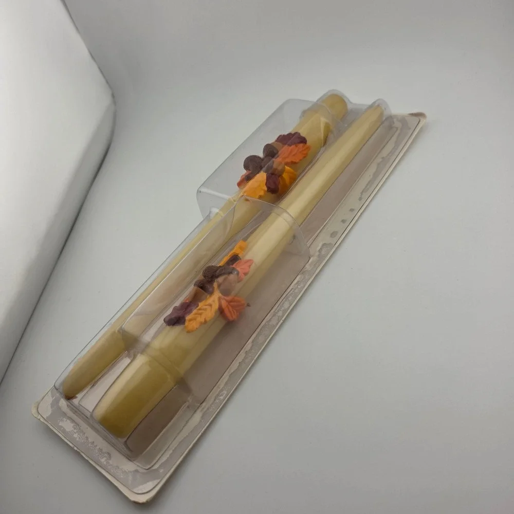 Avon Vintage‎ Thanksgiving Taper Candles Shades of Autumn Ivory New in Box